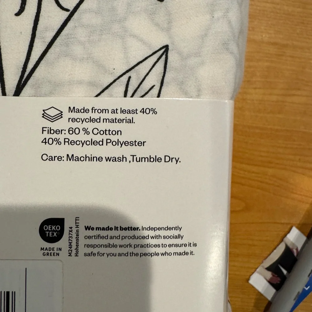 Room Essentials Dark Grey and White King size Fitted Sheet only. NWT